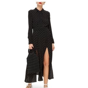 Topshop polka dot midi dress